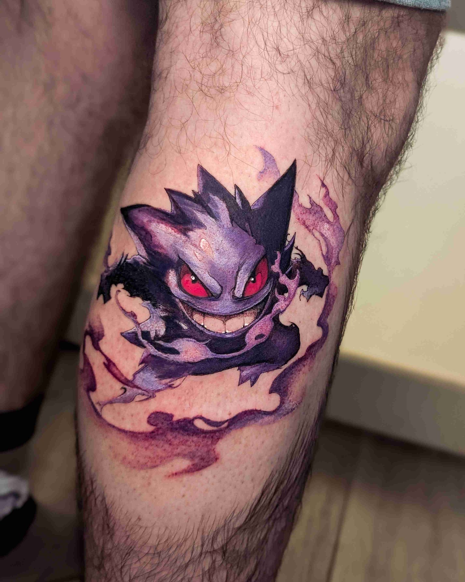 Tatouage Gengar couleur violet — Louccia